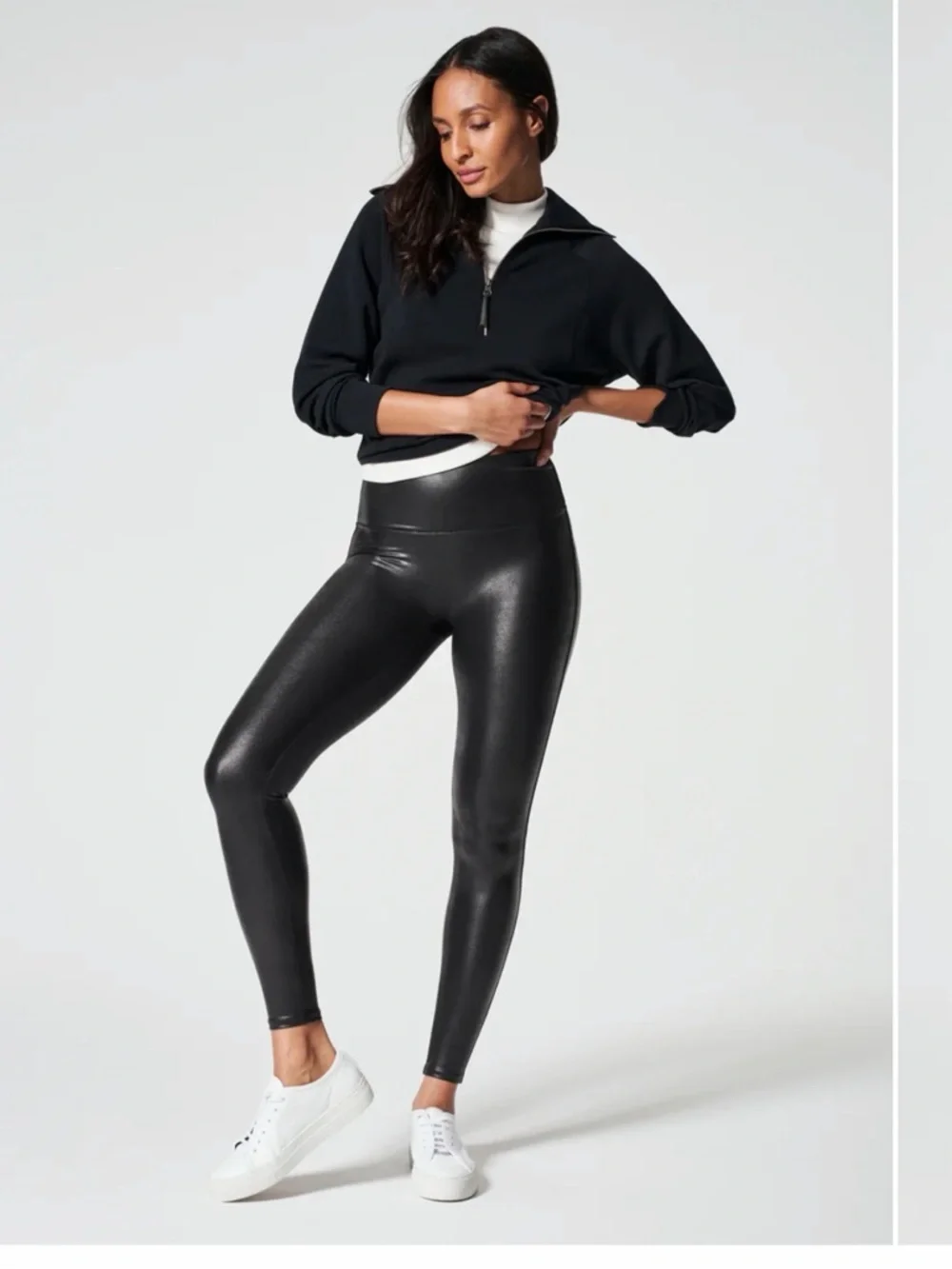 SPANXshape faux leather leggings- size Petite - M
